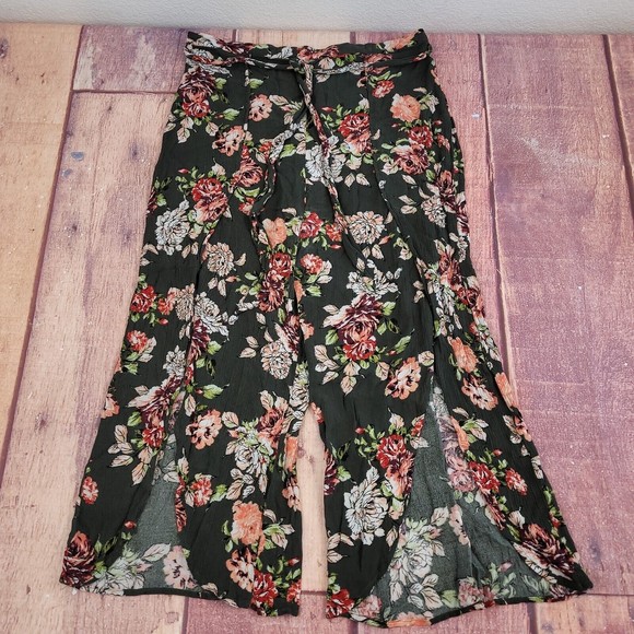 Xhilaration Palazzo Pants Xhilaration Floral Print Wide Leg Palazzo Pants Split Leg High